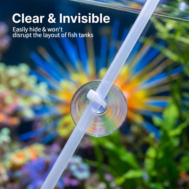 RAHHLIZS 30 Pcs Aquarium Suction Cups with 30 Pcs Adjustable
