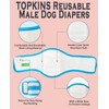Topkins 3 Pack Belly Bands for Male Dogs, Reusable Washable