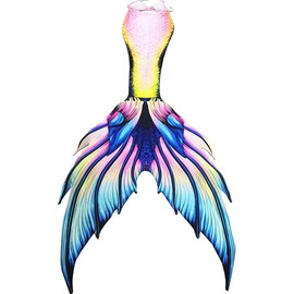 Fabulous Mermaid Tail for Adult Women Men Mermaid Tail No Flipper Beach Mermaid Swimsuits Bikini Sets (A001,Small)