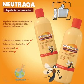 NEUTRAQA Repelente De Mosquitos Aceites Esenciales Pack 2 Pz. 250 Ml
