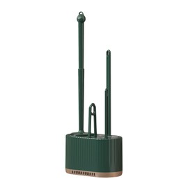 Basaza Toilet Brush Dark Green Toilet Brush 4 in 1 Toilet Brushes & Holder in Bathroom Toilet Brush Set Standing or Wall Mounted Bathroom Accessories Bathroom Must Have Toilet Brush