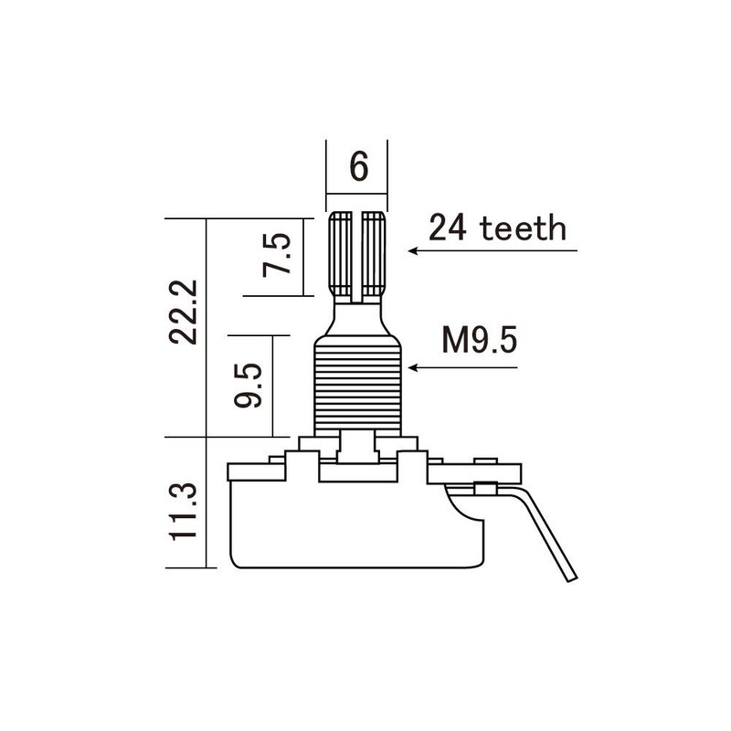 HOSCO SCUD CTS-A500 Variable Resistor, CTS Pot, Inch Size, Normal