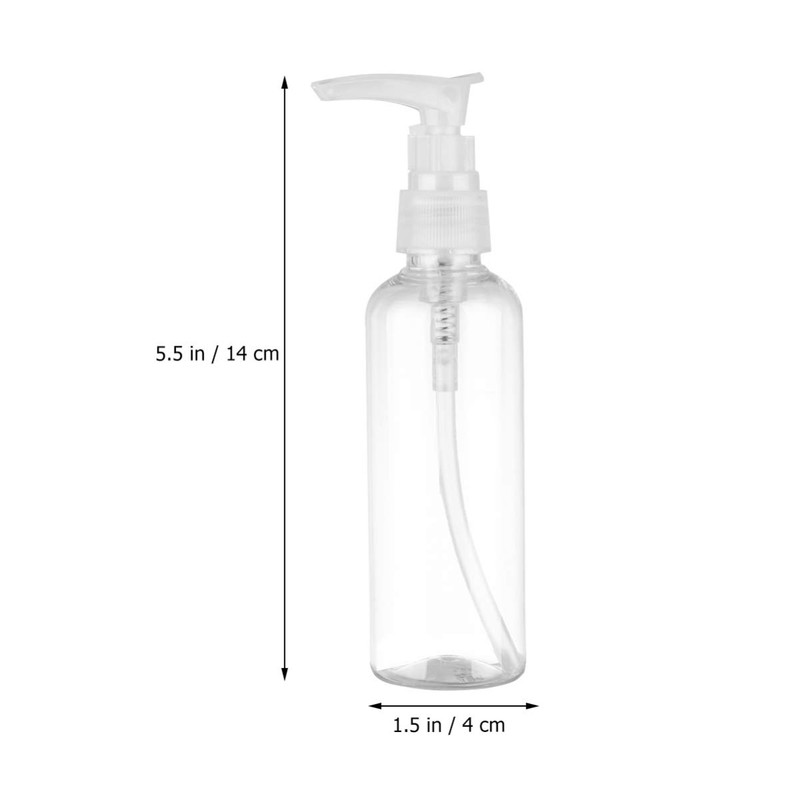 PRETYZOOM 4pcs 100ml Refillable Plastic Pump Dispenser Bottles for Lotion