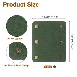 sourcing map 4Pcs Handbag Handle Cover, PU Leather Luggage Handle Wraps, Luggage Grip Protector for Purse Tote Bag Suitcase, Dark Green