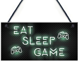 RED OCEAN Gaming Gifts Eat Sleep Game Novelty Gamer Son Gifts Gaming Bedroom Accessories Birthday Gifts For Son