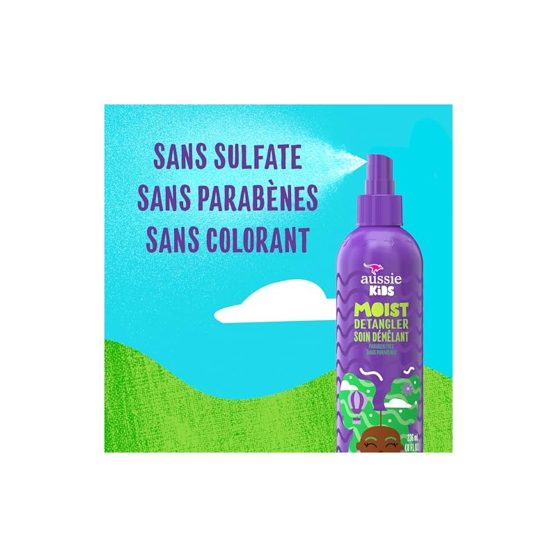 Aussie Kids Moist Detangler for Kids, 8 Fl Oz (Pack