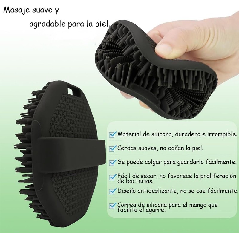 Cepillo de baño manual de silicona de dos piezas con