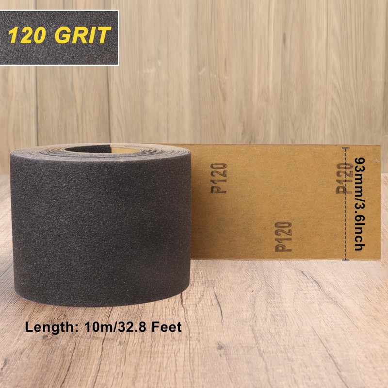 Shineboc Sandpaper Roll Grit 120, 93 mm x 10 m