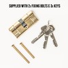 TSS Polished Brass High Security TS007 1 Star Euro Cylinder