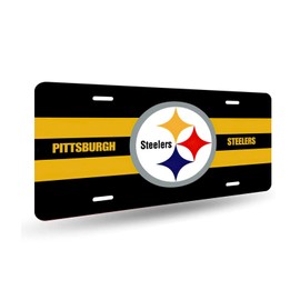 BOARLIDA American Football Design License Plate Steelers Decorative Aluminum Car License Plate Covers for Women Men 12 X 6 Inch
