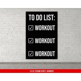 Warpathic Motivational Workout Banner - Gym Wall Art - Sports Inspiration - 48 X 80