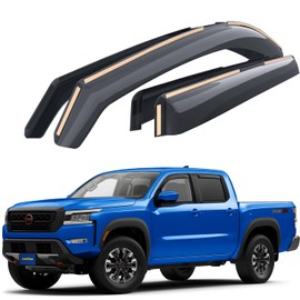 Goodyear Shatterproof in-Channel Window Deflectors for Nissan Frontier 2022-2024 Crew Cab, Rain Guards, Window Visors for Cars, Vent Deflector, Car Accessories, 4 pcs. - GY007960
