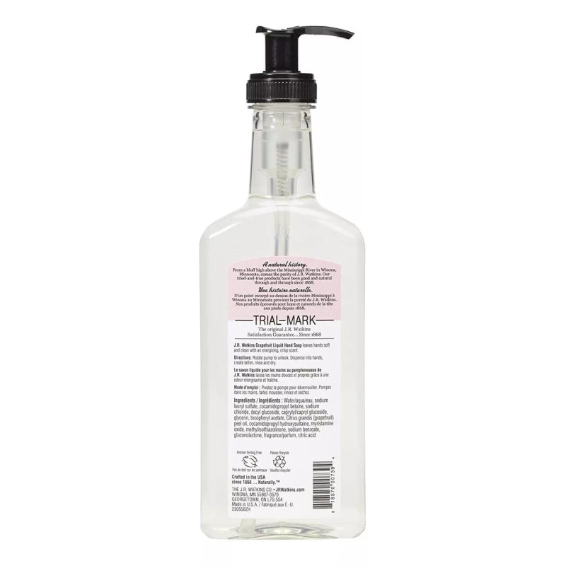 J.r. Watkins Jabón Líquido Para Manos, Pomelo, 11 Fl Oz