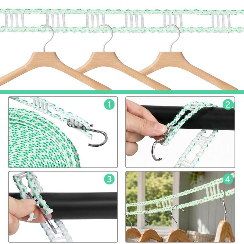 10m Clothes Lines, Portable Washing Line Extra Strong & Water