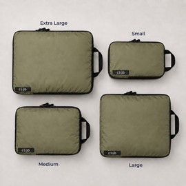 Premium Compression Packing Cubes, Suitcase Organiser Set, Fit 40% More In Luggage, Lightweight Travel Bag For Backpack Luggage Home Organiser, Durable Double-Zip Design (Khaki, 4-Pack)