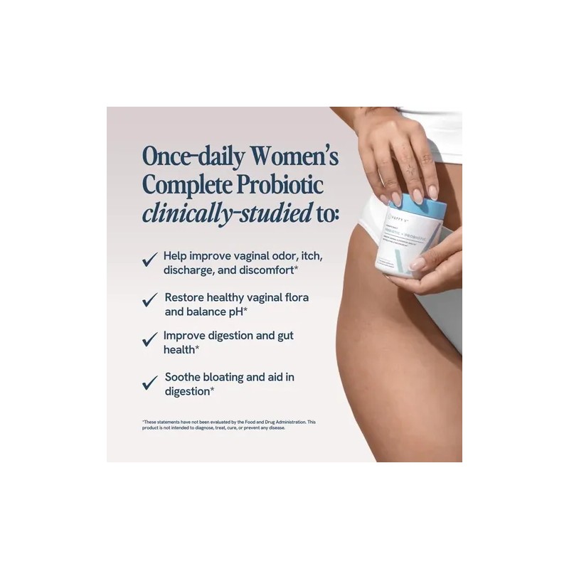 Happy V Womens Daily Prebiotic + Probiotic Flora Vaginal 60c