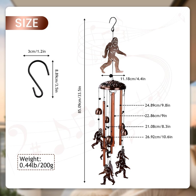 Wind Chimes Outdoor – Aluminum Wind Chime with S Hook