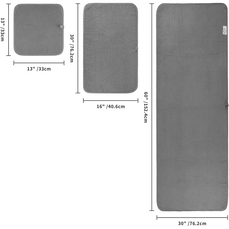 Polyte Set de 6 Toallas de Baño Microfibra Waffle Secado