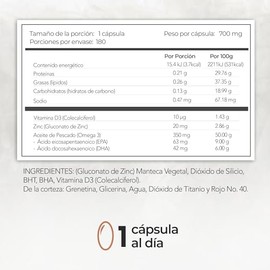 Maklen Zinc  Vitamina D3 y Omega 3 - Frmula Avanzada para Bienestar Integral. Refuerzo para los Huesos y Defensas - 180 Softgels de 700 mg            