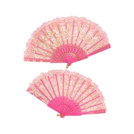 Eballerina Practice Lace Glitter Fan Sense Pen, Pink