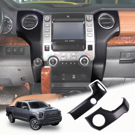 LLKUANG ABS Center Console air Conditioning air Outlet Decoration Frame Cover Trim for Toyota Tundra 2014-2020 Modification Accessories (Matt black)