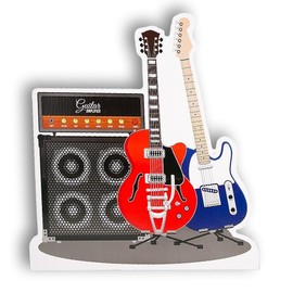 Life-Sized Rock Guitars and Amplifier Cardboard Stand-Up Party Decoration Photo Booth Prop 50" H