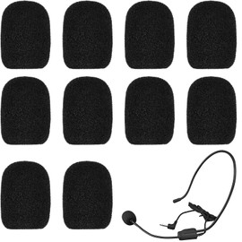 LICQIC 10 Pcs Headset Microphone Foam Cover, Mini Windscreens Sponge, Foam Microphone Windscreen for Headset or Lavalier Microphone