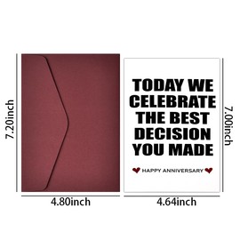 Funny Happy Anniversary Cards for Husband Wife Valentines Day Gifts for Her Him Today We Celebrate The Best Decision You Ever Made Card for Husband Wife Wedding Anniversary Cards Gifts for Couple