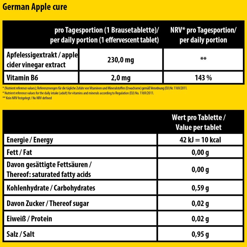 Apfelessigextrakt Brausetabletten 5x20 Stk. Apfelgeschmack - 256,5 mg Apfelessig, 2