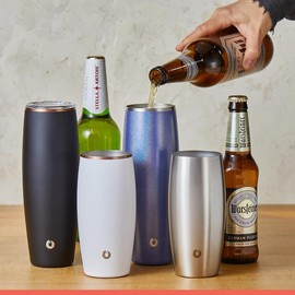 SNOWFOX Premium Vacuum Insulated Stainless Steel Beer Glass With Lid, Home Bar Accessories, Elegant Bartending, Lightweight Pint Glasses, Sleek Drinkware, Frosty Beverages Stay Cold, 23.9oz