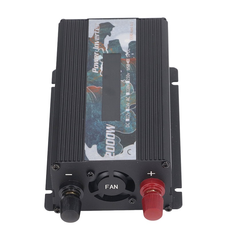 2000W Solar Car Inverter with Fan LCD Screen DC to