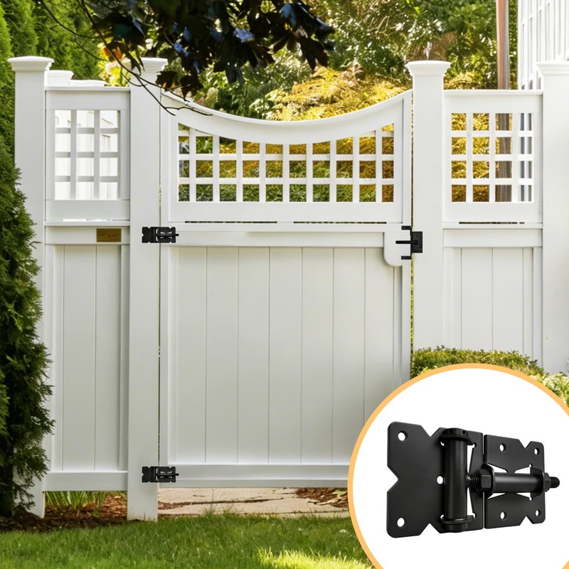 Heavy Duty Self-Closing Gate Hinges for Vinyl & Wooden Fence
