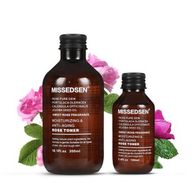 Missedsen Rose Toner Set, Moisturizing 10.1 fl oz & Travel Size 3.4 fl oz