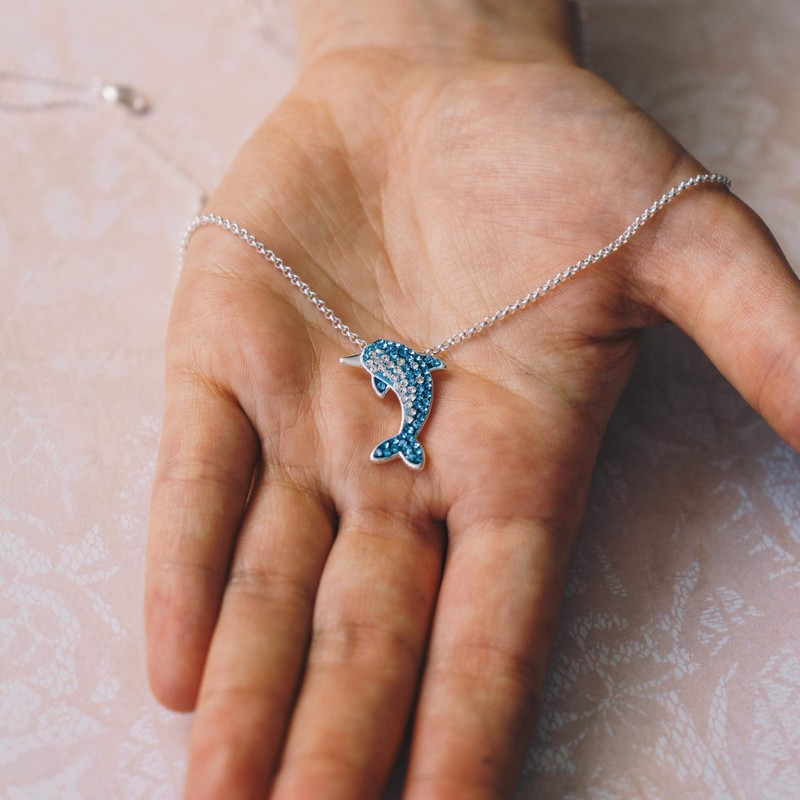 Philip Jones Dolphin Necklace with Zircondia® Crystals