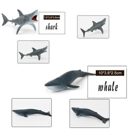 Fun Gift Sea Animal Toy Set,12 pcs Animal Sea Figures Ocean Toy for Kids, Realistic Set for Sea Lovers, Includes Great White Shark, Dolphin, White Shark, Whale