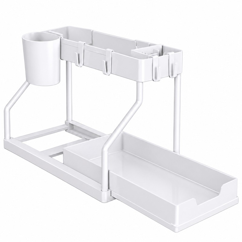 2-Tier Pull-Out Under Sink Organizer - Space-Saving Kitchen & Bathroom