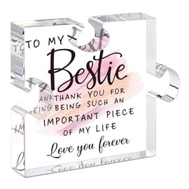 Friend Bestie Gifts for Bestie Friends Birthday Gifts for Women Friendship Acrylic Puzzle Plaque Desk Decorations Ornaments for Living Room Friendship Gifts for Women Friend Christmas Gifts for Bestie