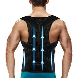 Corrector de postura de espalda para mujeres y hombres - Soporte de espalda de postura ajustable para aliviar el dolor de espalda superior e inferior
