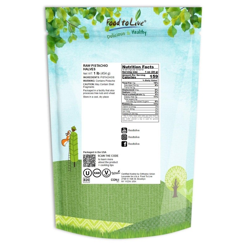 Mitades de pistachos, X Libras - Crudo, sin sal, granos,