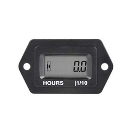 Jayron Digital LCD Hour Meter Voltage AC/DC 5V to 277V,Non-Polarized,Snap-in Installation,Waterproof Design for ZTR Lawn Mower Tractor Generator Club Car Compressor