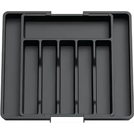 Utensil Organizer for Kitchen Drawer, Expandable Kitchen Drawer Organizer, Adjustable Utensil Organizer, Cutlery Drawer Organizer for Forks, Knives, Multipurpose Kitchen Organizers. (black)