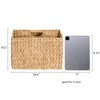 StorageWorks Hand-Woven Divided Magazine Basket, Rattan Magazine Holder, Natural Wicker