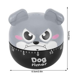 Tomotato Mechanical Kitchen Timer, Adorable Dog Shaped Wind Up Timer with 60 Minute Countdown Alarm for Cooking Baking Study ABS Material Manual Rotating Alarm Counter