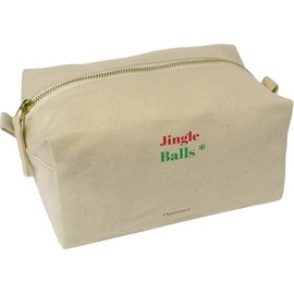 'Jingle Balls Text' Canvas Wash Bag/Makeup Case (CS00041078)