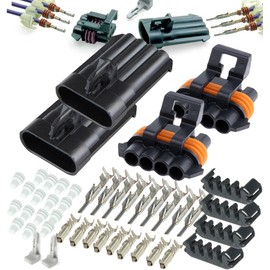 2-Pack (4-Way) Connector Metri-Pack 150 Series Sealed (4-PIN) 16 V & 14 amps, w/20 22 AWG