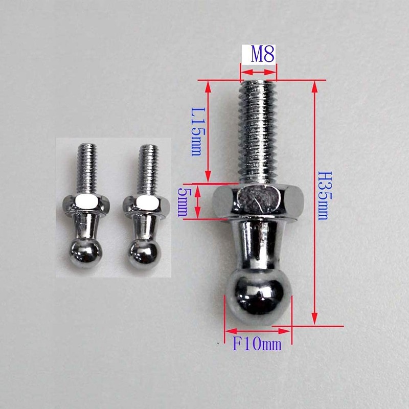 KUNSYOUKIM M8 Male Thread M8 Ball Screw Gas Damper End