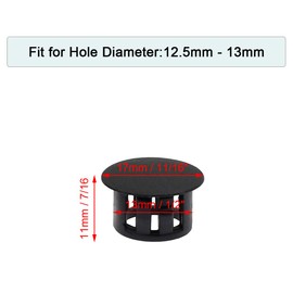 Suiwotin 30PCS 16mm (5/8") Black Hole Plugs Plastic Flush Type Hole Plugs Snap in Locking Hole Tube, Furniture Fencing Post Pipe Insert End Caps (Black)