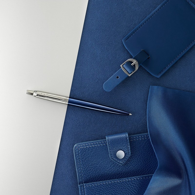 Parker Jotter Boligrafo Azul Real Terminado En Cromo Tinta Azul
