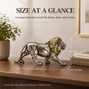 MOTIAHOOM Lion Figurine, Roaring Animal Statue, Silver Gold