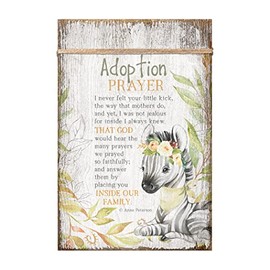 Adoption Prayer Wood Plaque with Inspiring Quotes 6"x9" - Classy Vertical Frame Wall & Tabletop Decoration | Easel & Hanging Hook | Accented with Natural Twine